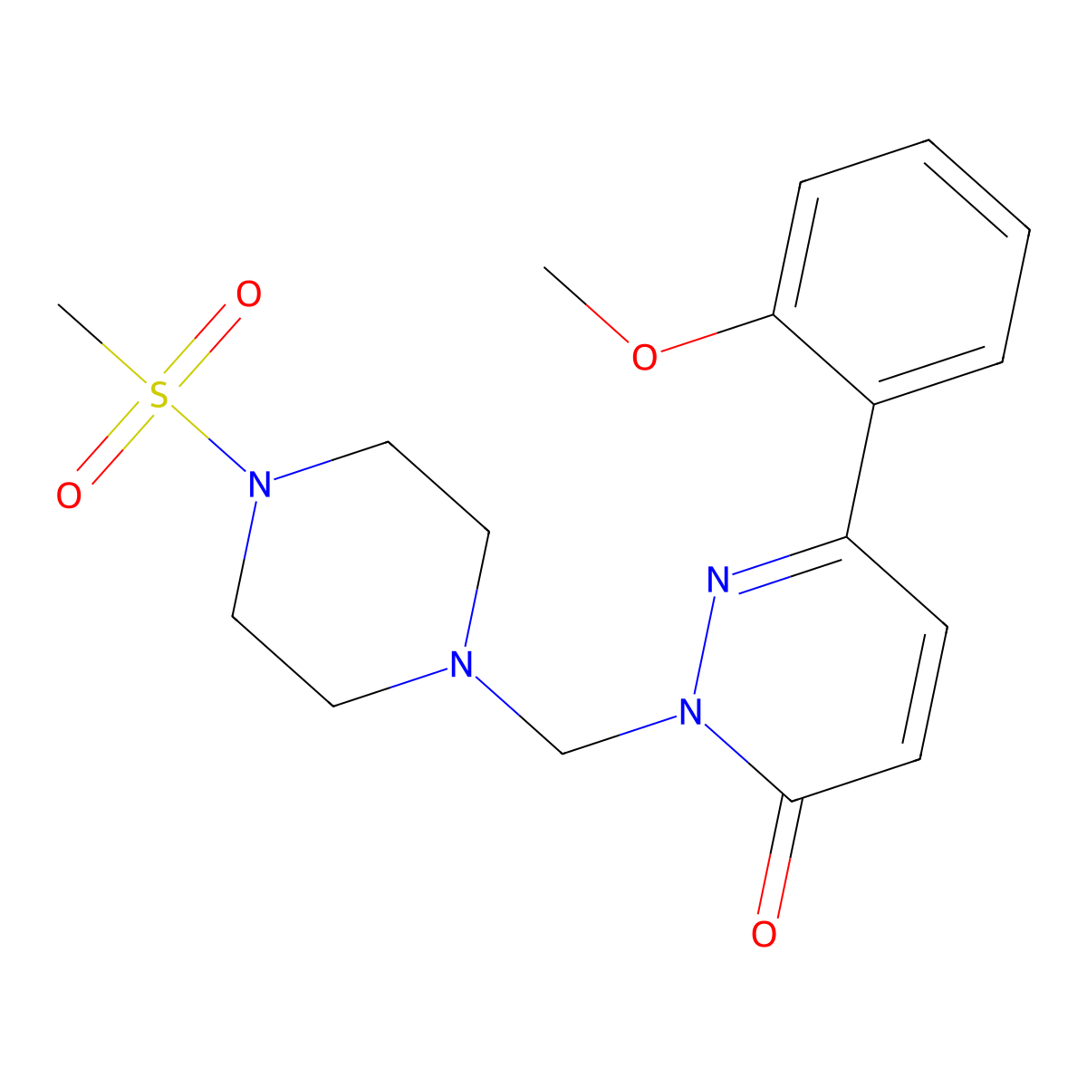 6-(2-methoxyphenyl)-2-{[4-(methylsulfonyl)piperazin-1-yl]methyl}pyridazin-3(2H)-one molecular structure, CAS 1401568-40-8
