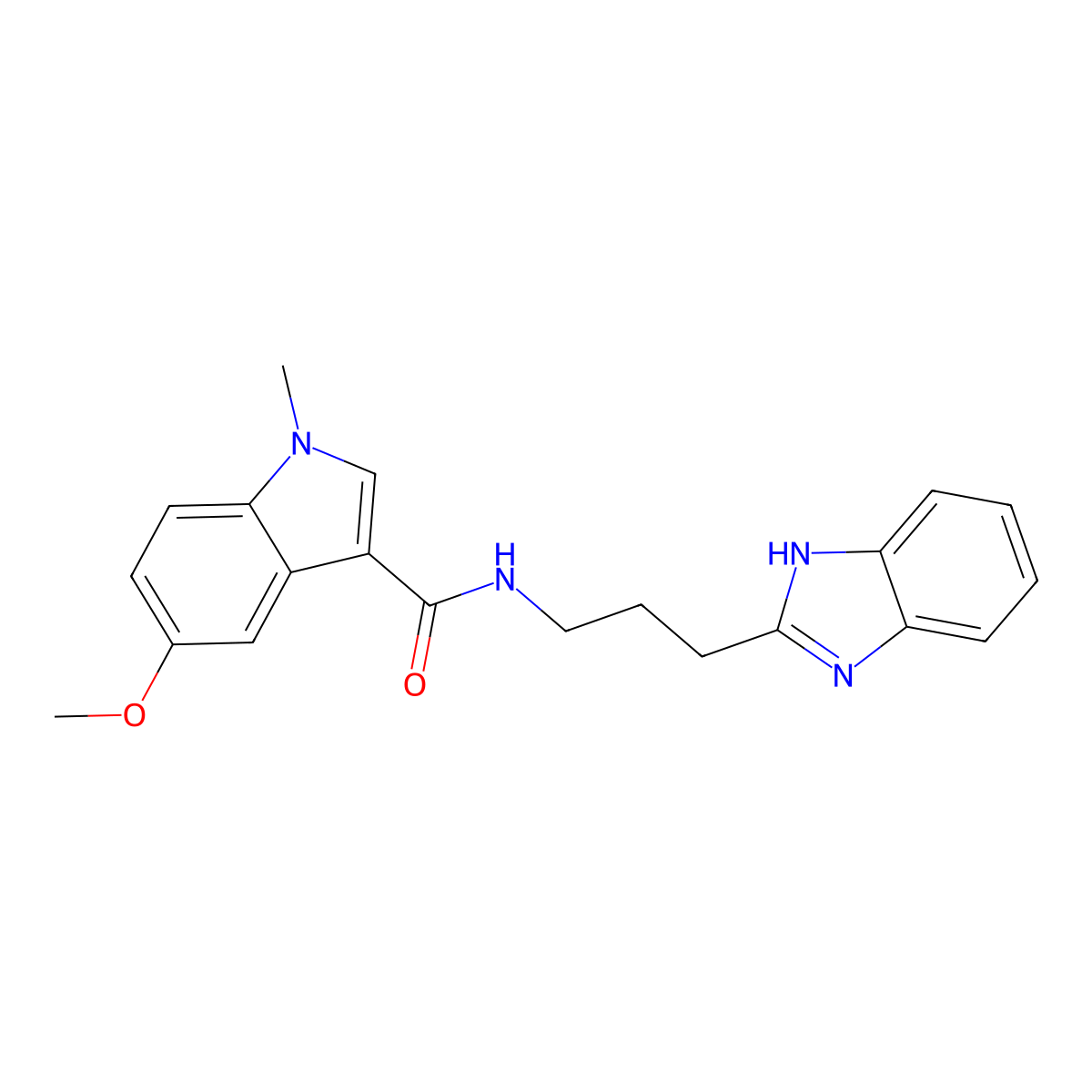 N-[3-(1H-benzimidazol-2-yl)propyl]-5-methoxy-1-methyl-1H-indole-3-carboxamide molecular structure, CAS 1401568-41-9