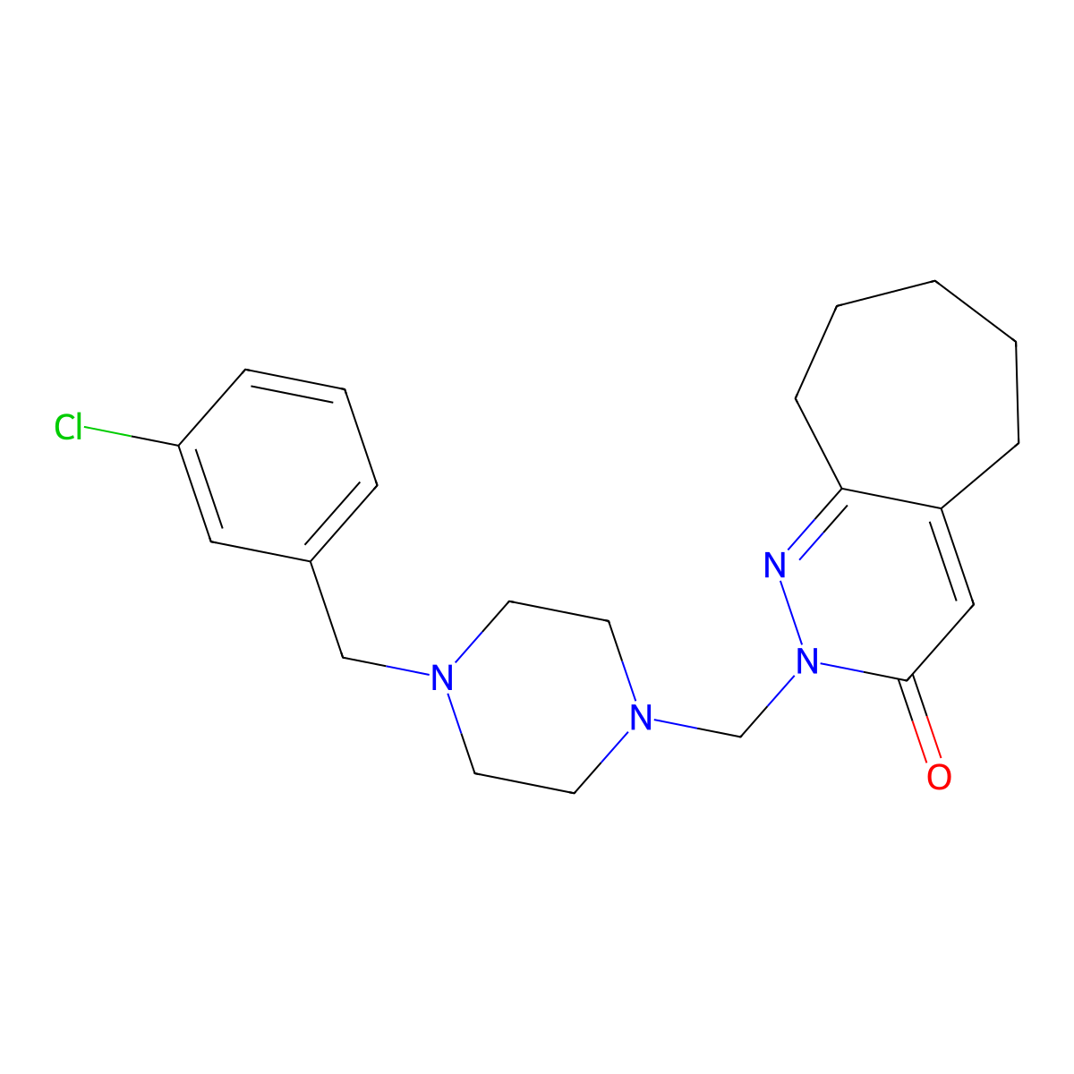 2-{[4-(3-chlorobenzyl)piperazin-1-yl]methyl}-2,5,6,7,8,9-hexahydro-3H-cyclohepta[c]pyridazin-3-one molecular structure, CAS 1401568-53-3