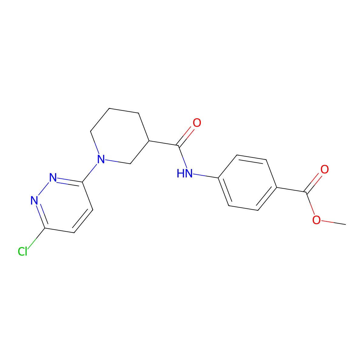 Methyl 4-({[1-(6-chloropyridazin-3-yl)piperidin-3-yl]carbonyl}amino)benzoate molecular structure, CAS 1401568-56-6