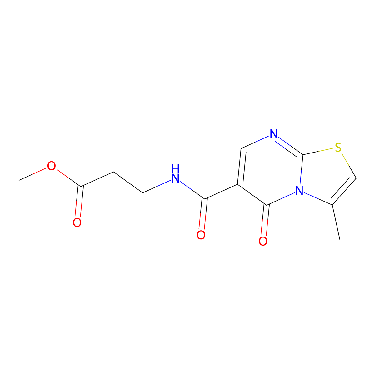 methyl N-[(3-methyl-5-oxo-5H-[1,3]thiazolo[3,2-a]pyrimidin-6-yl)carbonyl]-beta-alaninate molecular structure, CAS 1401568-69-1