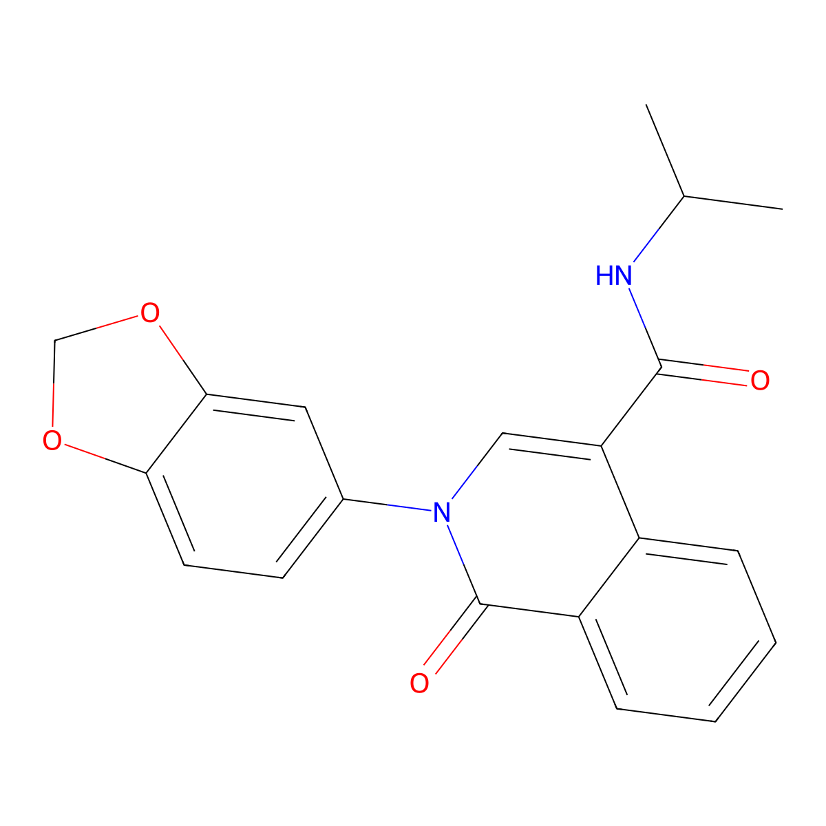 2-(1,3-benzodioxol-5-yl)-1-oxo-N-(propan-2-yl)-1,2-dihydroisoquinoline-4-carboxamide molecular structure, CAS 1401568-76-0