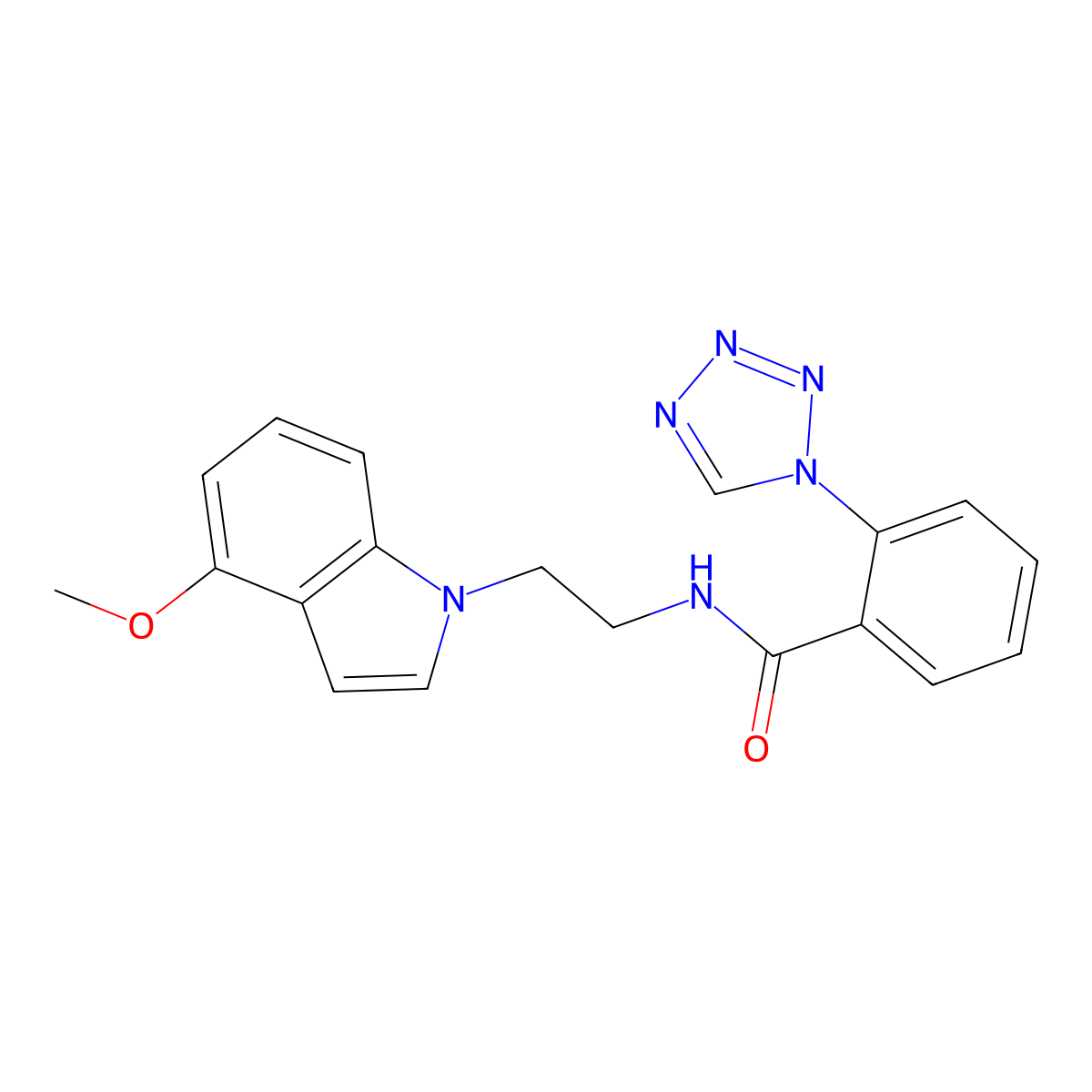 N-[2-(4-methoxy-1H-indol-1-yl)ethyl]-2-(1H-1,2,3,4-tetraazol-1-yl)benzamide molecular structure, CAS 1401568-87-3