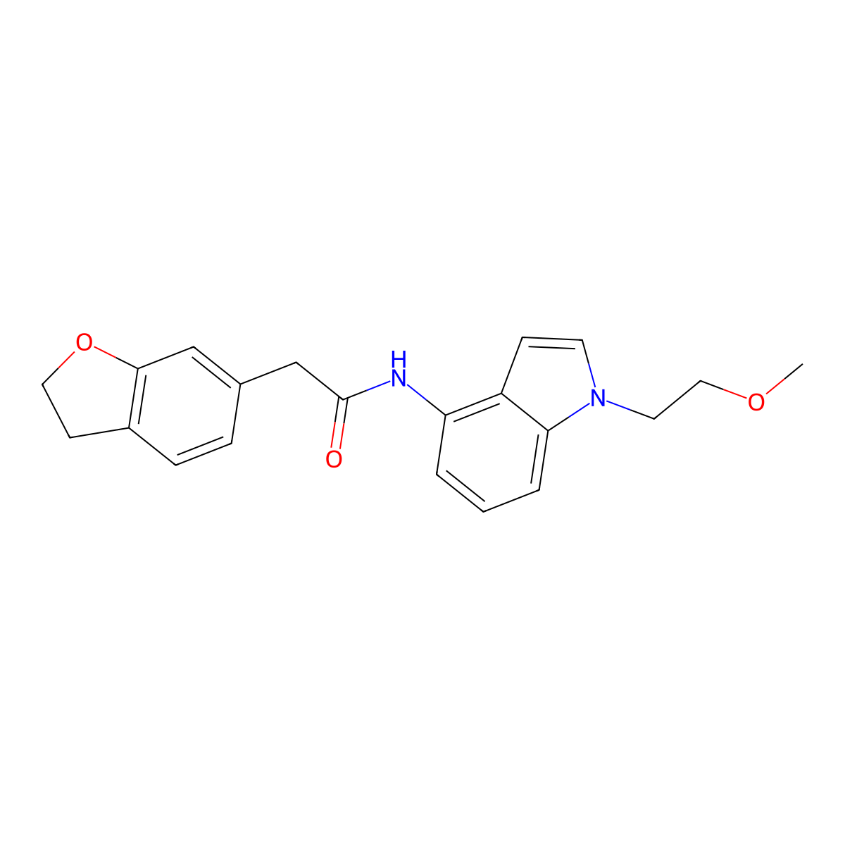 2-(2,3-dihydro-1-benzofuran-6-yl)-N-[1-(2-methoxyethyl)-1H-indol-4-yl]acetamide molecular structure, CAS 1401568-95-3