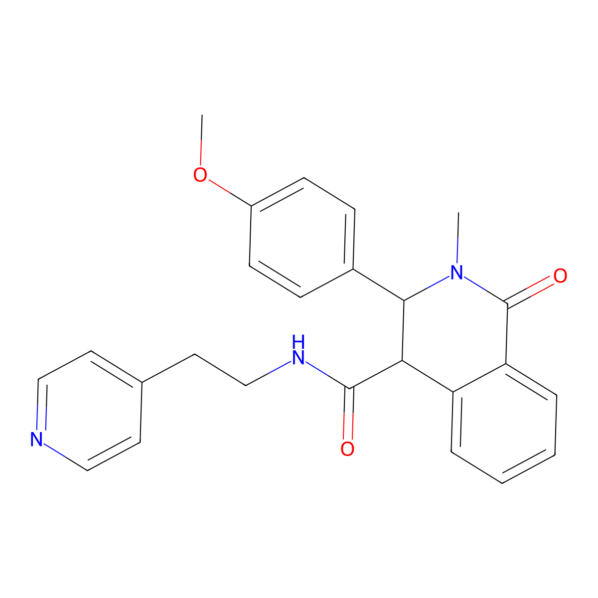 3-(4-methoxyphenyl)-2-methyl-1-oxo-N-[2-(pyridin-4-yl)ethyl]-1,2,3,4-tetrahydroisoquinoline-4-carboxamide molecular structure, CAS 1401569-20-7