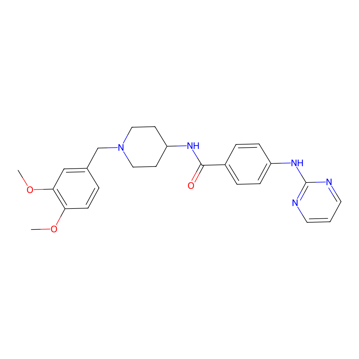 N-[1-(3,4-dimethoxybenzyl)piperidin-4-yl]-4-(pyrimidin-2-ylamino)benzamide molecular structure, CAS 1401569-39-8