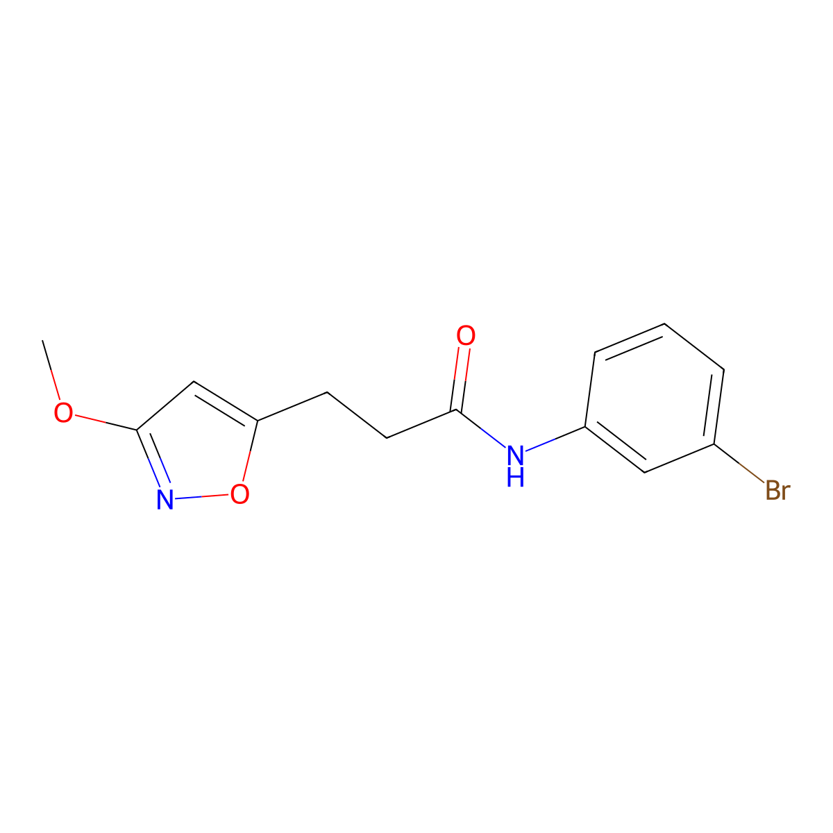 N-(3-bromophenyl)-3-(3-methoxy-1,2-oxazol-5-yl)propanamide molecular structure, CAS 1401569-41-2