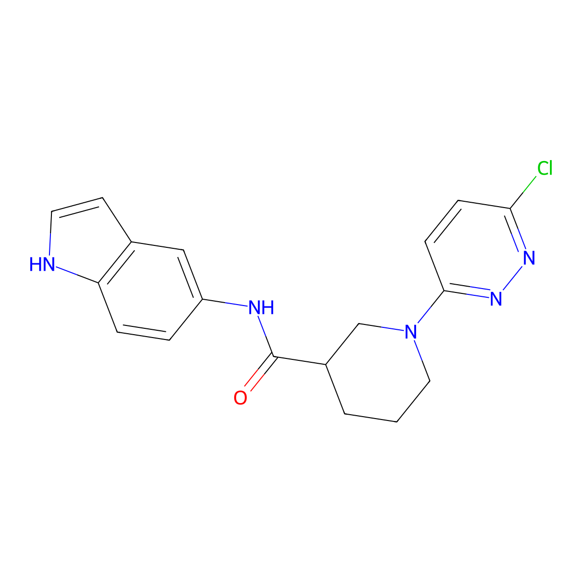 1-(6-chloropyridazin-3-yl)-N-(1H-indol-5-yl)piperidine-3-carboxamide molecular structure, CAS 1401569-65-0