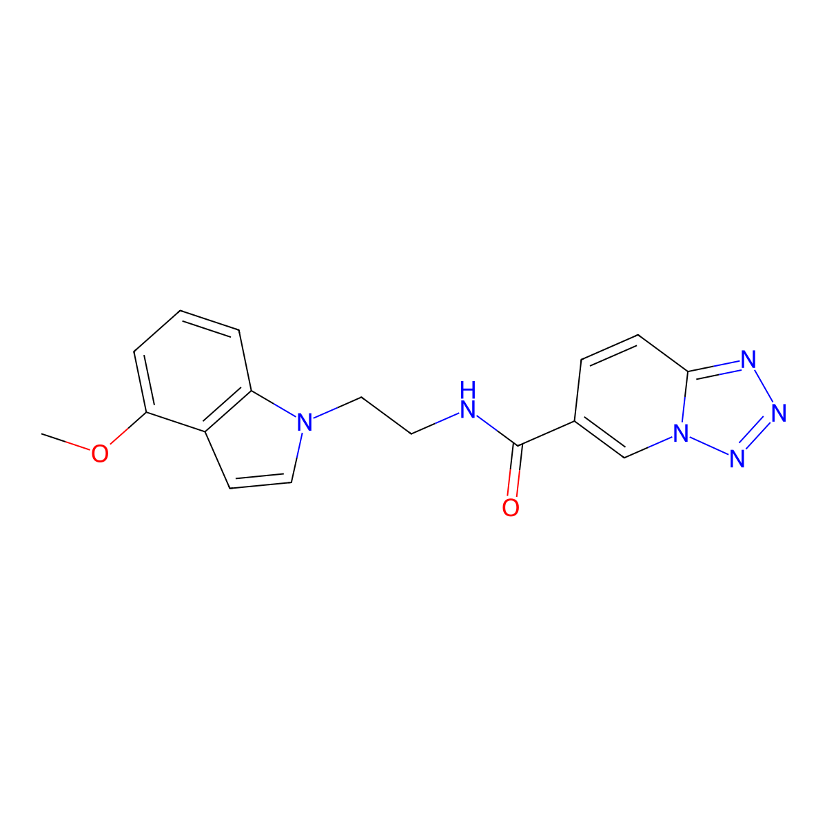 N-[2-(4-methoxy-1H-indol-1-yl)ethyl]tetrazolo[1,5-a]pyridine-6-carboxamide molecular structure, CAS 1401569-68-3