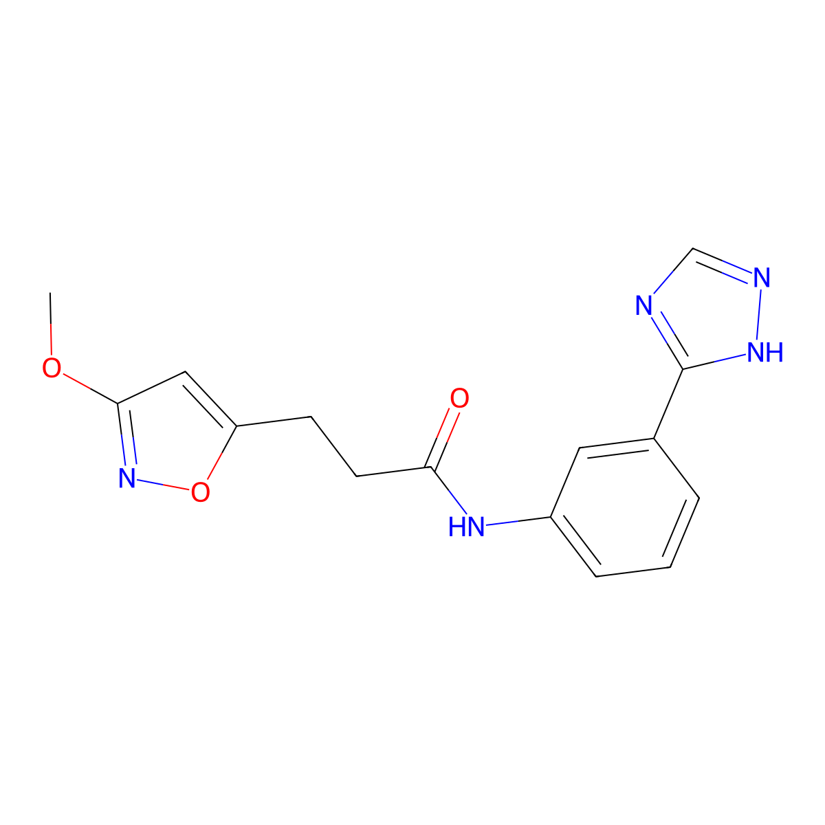 3-(3-methoxy-1,2-oxazol-5-yl)-N-[3-(1H-1,2,4-triazol-3-yl)phenyl]propanamide molecular structure, CAS 1401569-89-8