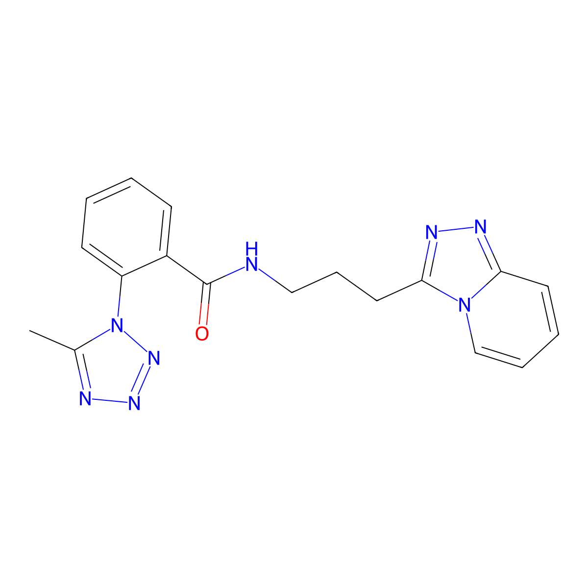 2-(5-methyl-1H-tetrazol-1-yl)-N-[3-([1,2,4]triazolo[4,3-a]pyridin-3-yl)propyl]benzamide molecular structure, CAS 1401569-93-4