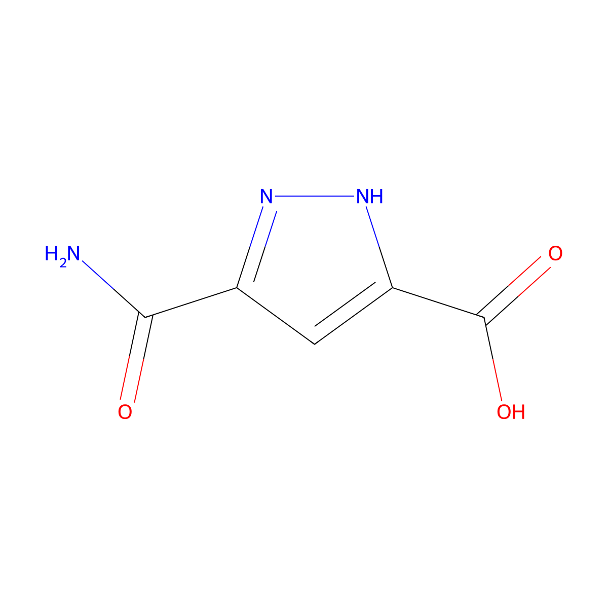 5-carbamoyl-1H-pyrazole-3-carboxylic acid molecular structure, CAS 1401570-10-2