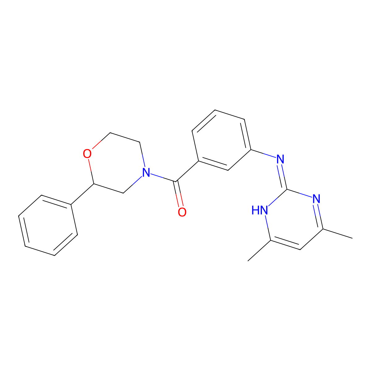 {3-[(4,6-Dimethylpyrimidin-2-yl)amino]phenyl}(2-phenylmorpholin-4-yl)methanone molecular structure, CAS 1401572-60-8