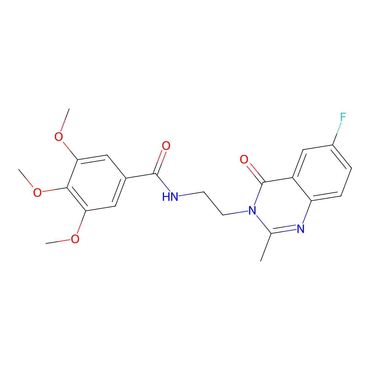 N-[2-(6-fluoro-2-methyl-4-oxoquinazolin-3(4H)-yl)ethyl]-3,4,5-trimethoxybenzamide molecular structure, CAS 1401572-67-5