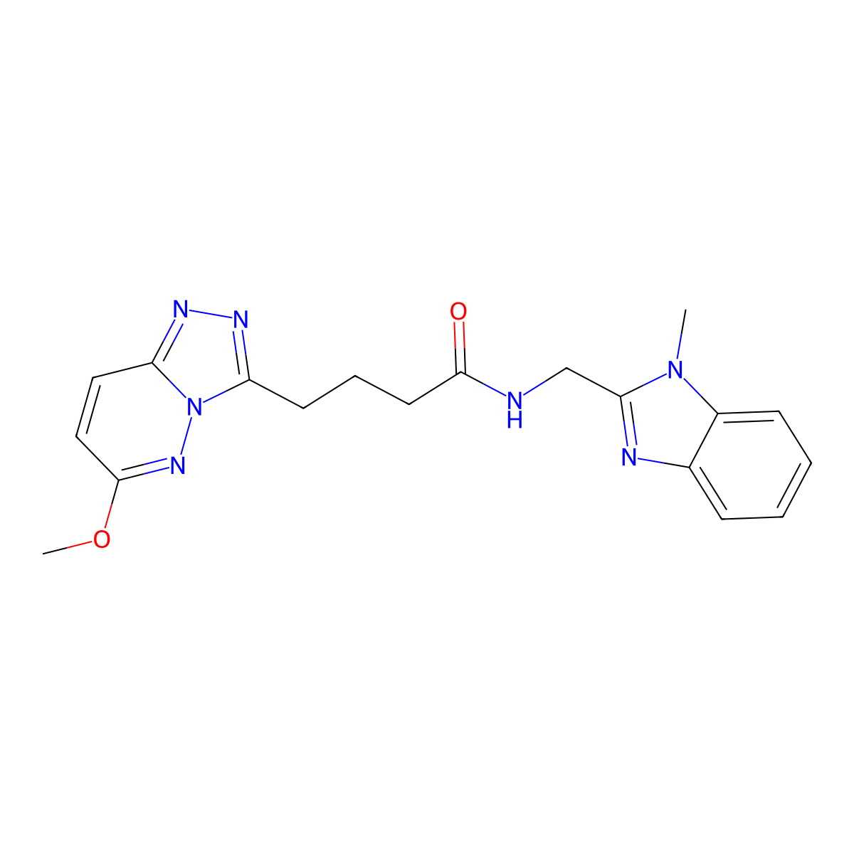 4-(6-methoxy[1,2,4]triazolo[4,3-b]pyridazin-3-yl)-N-[(1-methyl-1H-benzimidazol-2-yl)methyl]butanamide molecular structure, CAS 1401572-85-7