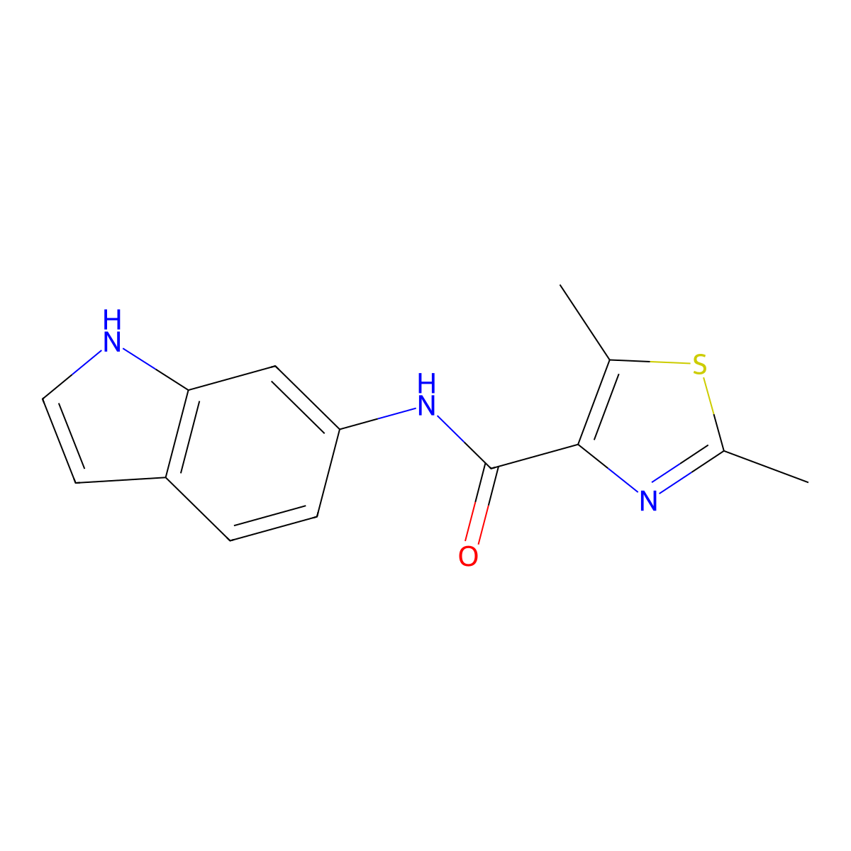 N-(1H-indol-6-yl)-2,5-dimethyl-1,3-thiazole-4-carboxamide molecular structure, CAS 1401572-97-1
