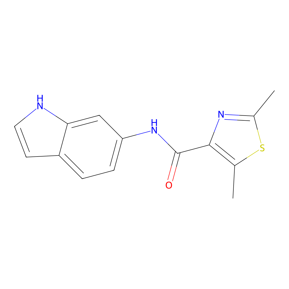 N-(1H-indol-6-yl)-2,5-dimethyl-1,3-thiazole-4-carboxamide molecular structure, CAS 1401572-97-1