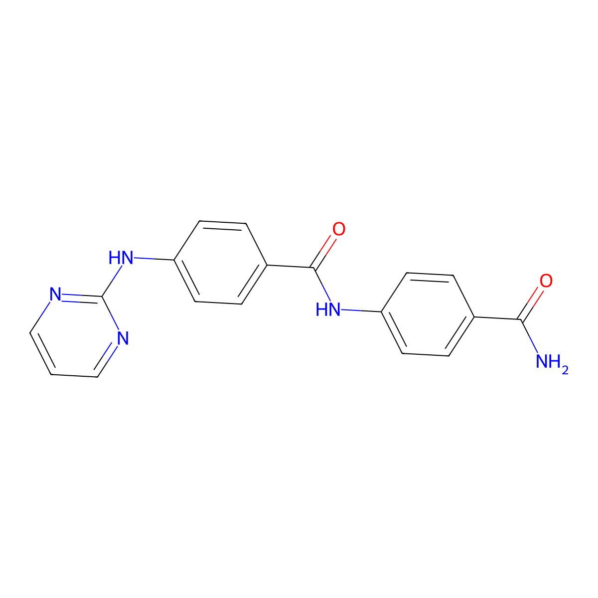 N-(4-carbamoylphenyl)-4-(pyrimidin-2-ylamino)benzamide molecular structure, CAS 1401573-51-0