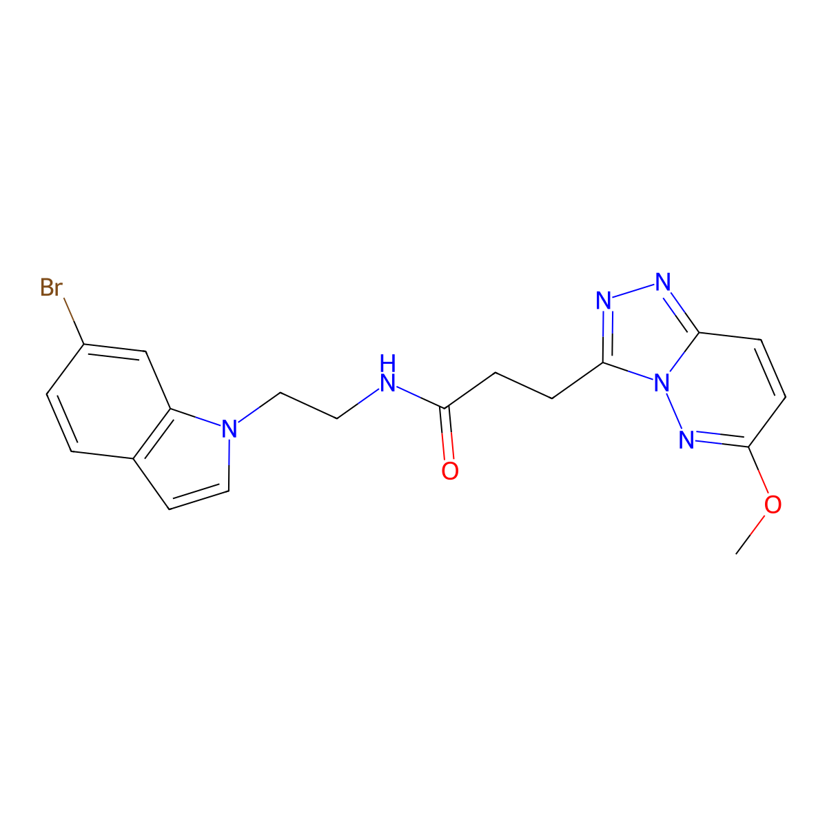 N-[2-(6-bromo-1H-indol-1-yl)ethyl]-3-(6-methoxy[1,2,4]triazolo[4,3-b]pyridazin-3-yl)propanamide molecular structure, CAS 1401573-61-2