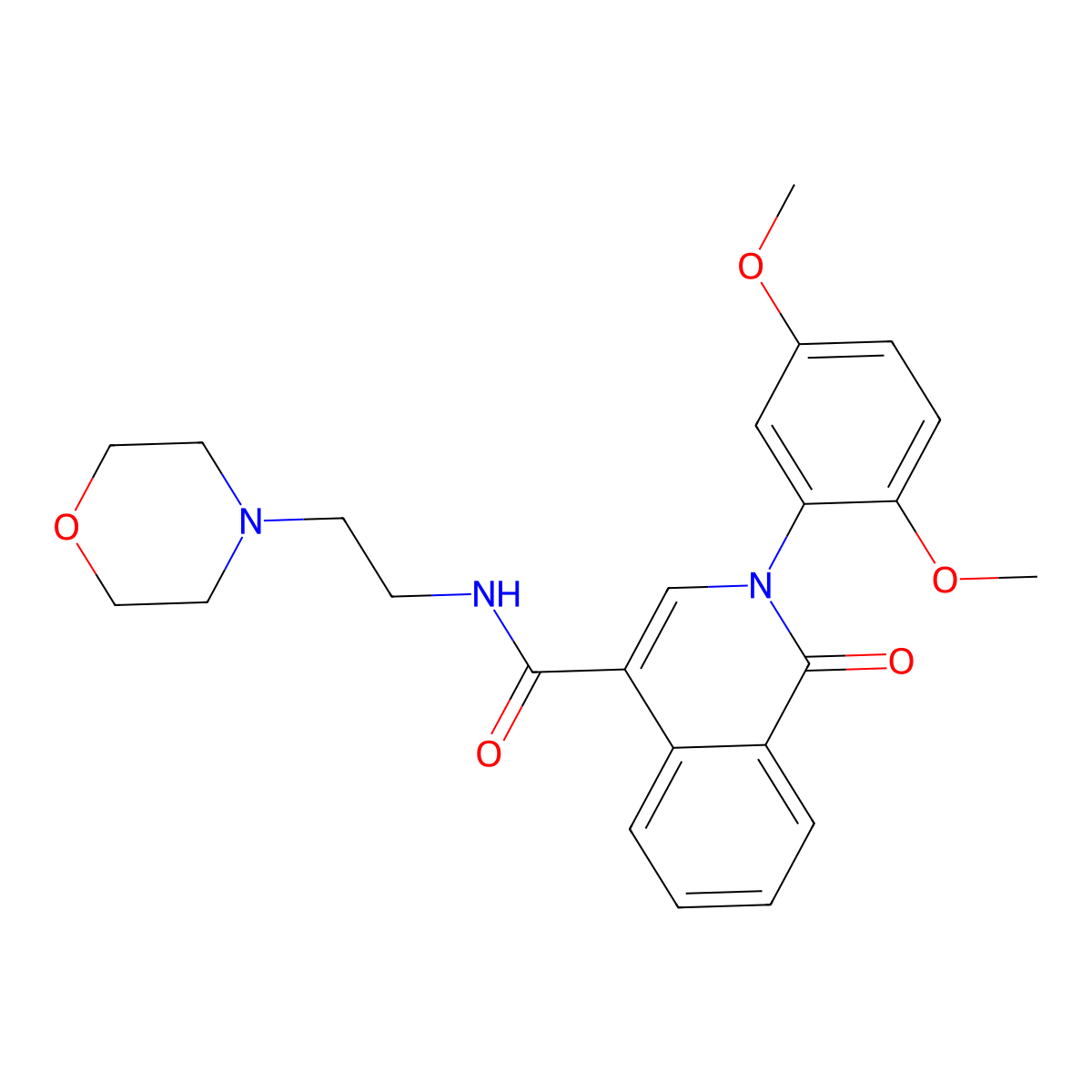 2-(2,5-dimethoxyphenyl)-N-[2-(morpholin-4-yl)ethyl]-1-oxo-1,2-dihydroisoquinoline-4-carboxamide molecular structure, CAS 1401574-08-0