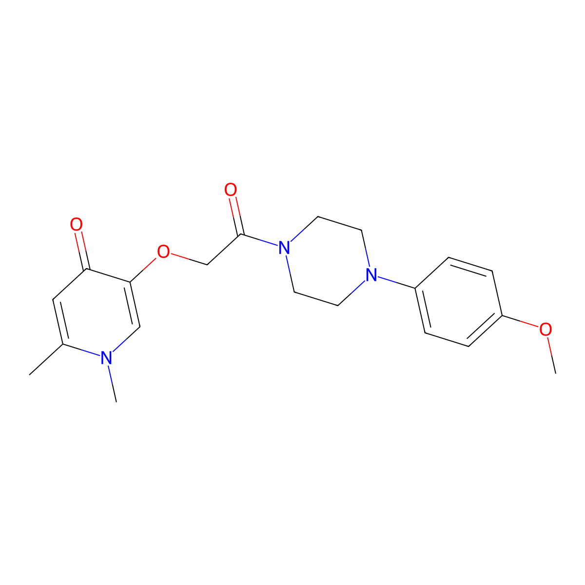 5-{2-[4-(4-methoxyphenyl)piperazin-1-yl]-2-oxoethoxy}-1,2-dimethylpyridin-4(1H)-one molecular structure, CAS 1401574-33-1