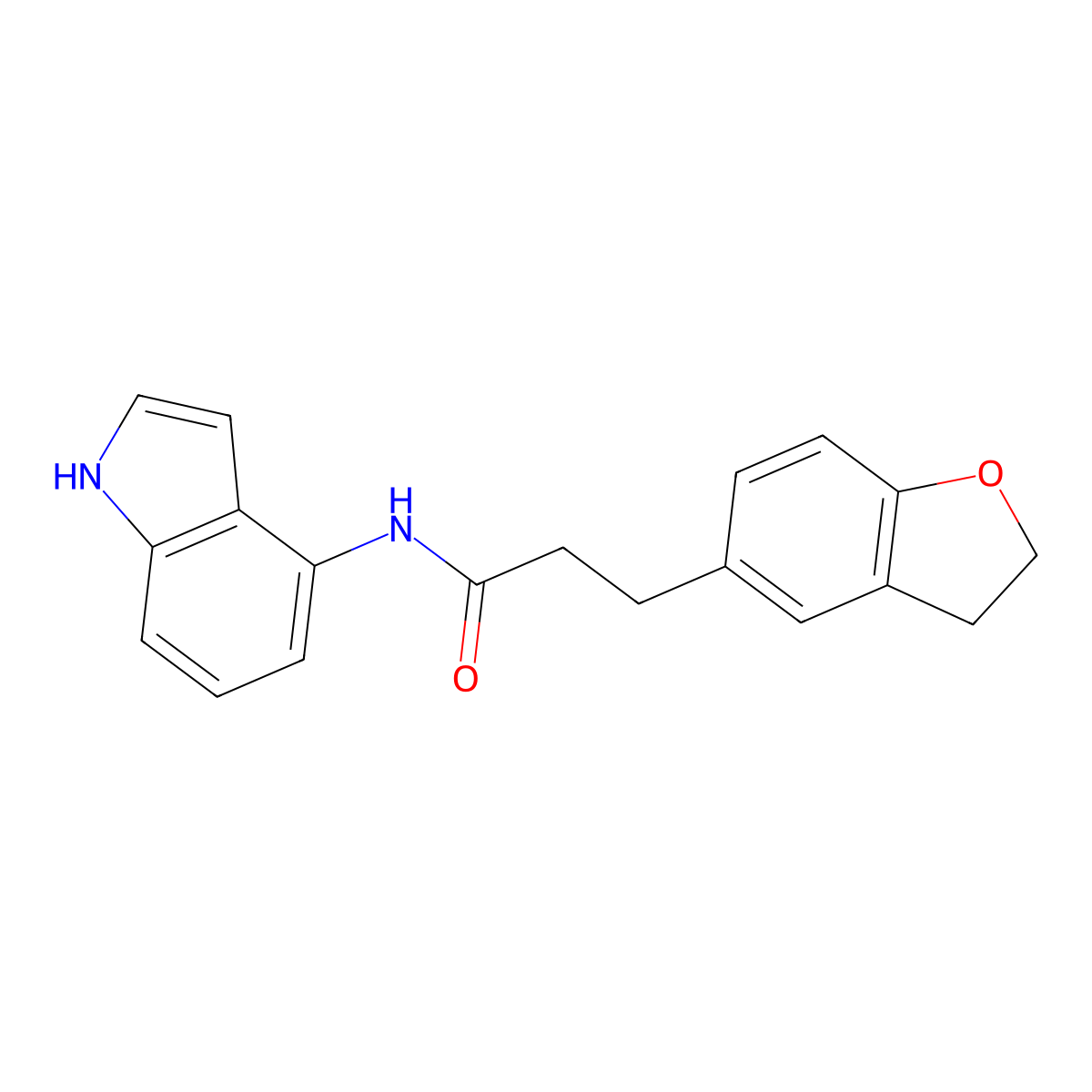 3-(2,3-dihydro-1-benzofuran-5-yl)-N-(1H-indol-4-yl)propanamide molecular structure, CAS 1401574-43-3