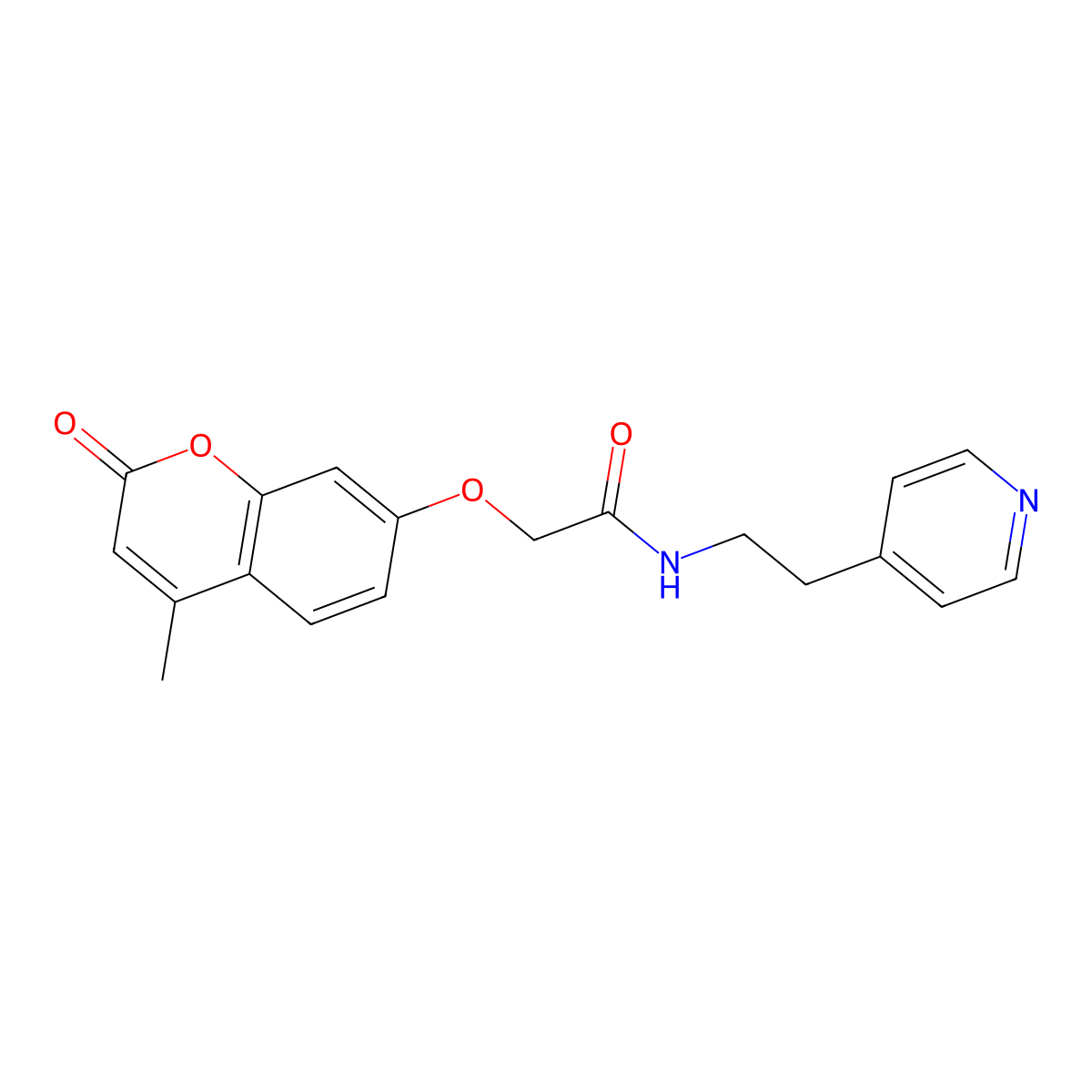 2-[(4-methyl-2-oxo-2H-chromen-7-yl)oxy]-N-[2-(pyridin-4-yl)ethyl]acetamide molecular structure, CAS 1401574-55-7