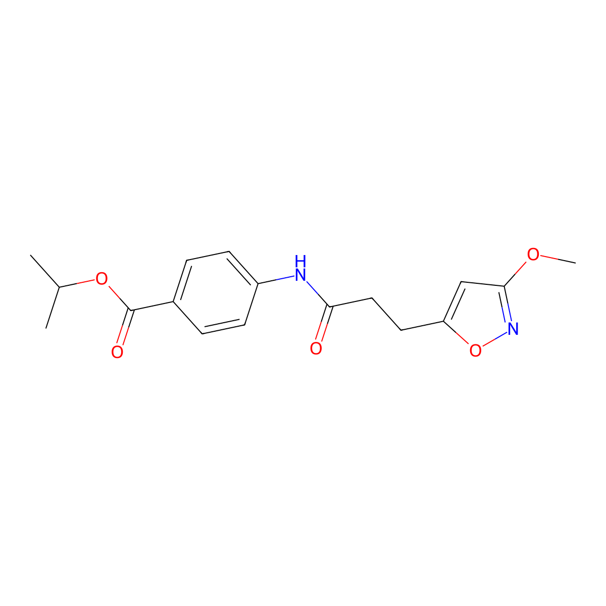 Propan-2-yl 4-{[3-(3-methoxy-1,2-oxazol-5-yl)propanoyl]amino}benzoate molecular structure, CAS 1401574-57-9