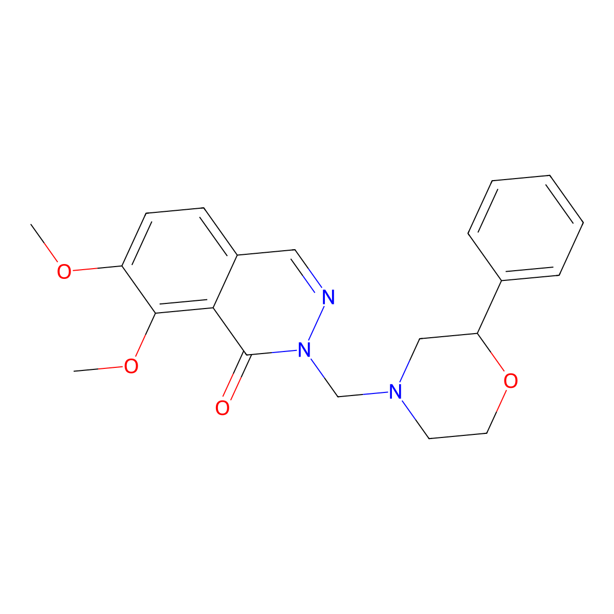 7,8-dimethoxy-2-[(2-phenylmorpholin-4-yl)methyl]phthalazin-1(2H)-one molecular structure, CAS 1401574-59-1