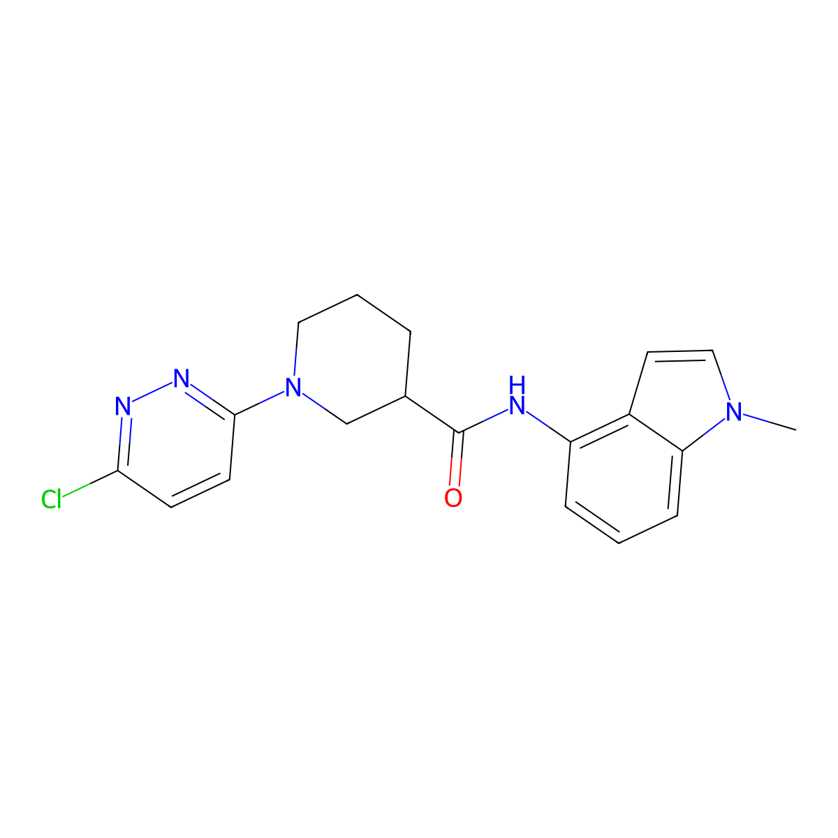 1-(6-chloropyridazin-3-yl)-N-(1-methyl-1H-indol-4-yl)piperidine-3-carboxamide molecular structure, CAS 1401574-61-5