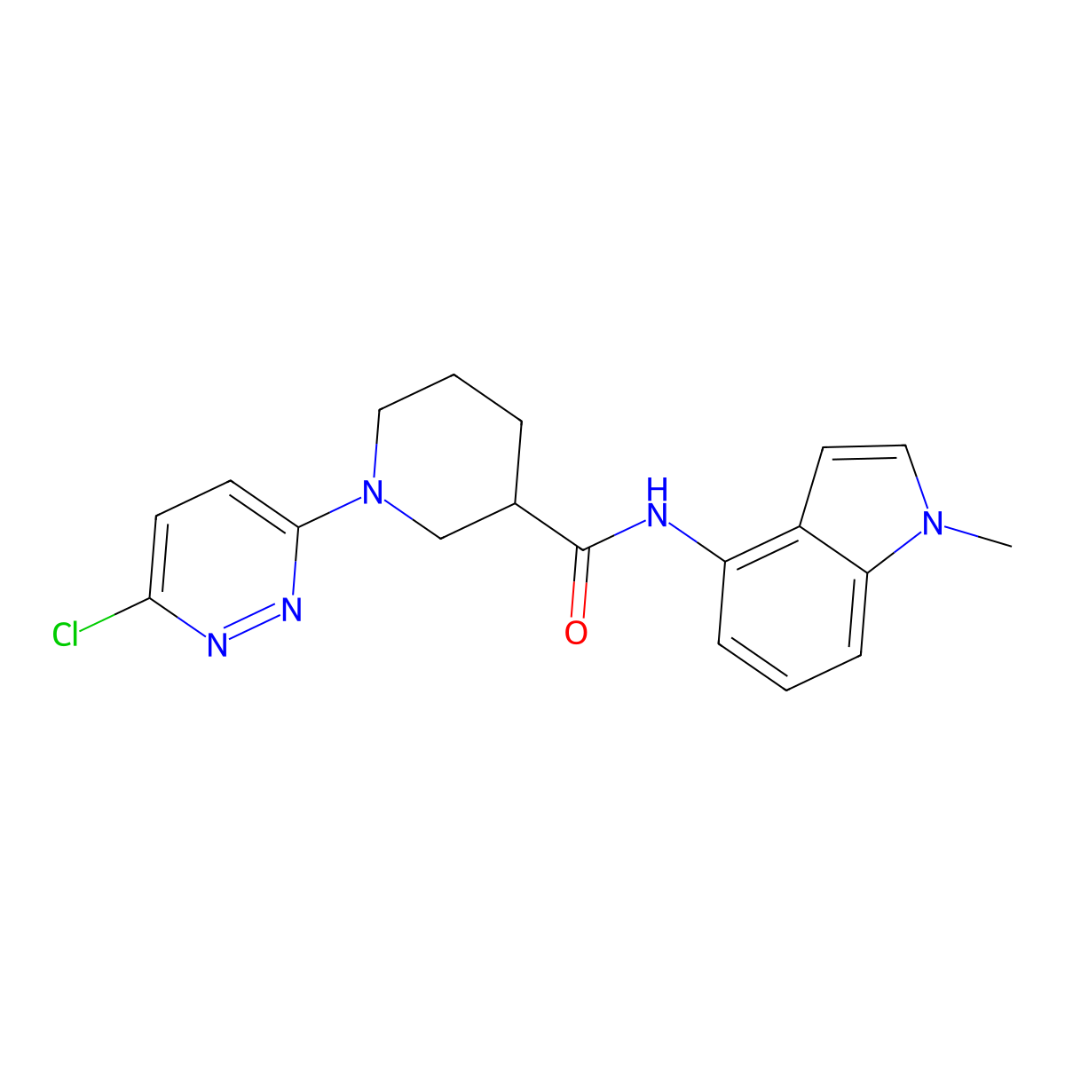 1-(6-chloropyridazin-3-yl)-N-(1-methyl-1H-indol-4-yl)piperidine-3-carboxamide molecular structure, CAS 1401574-61-5