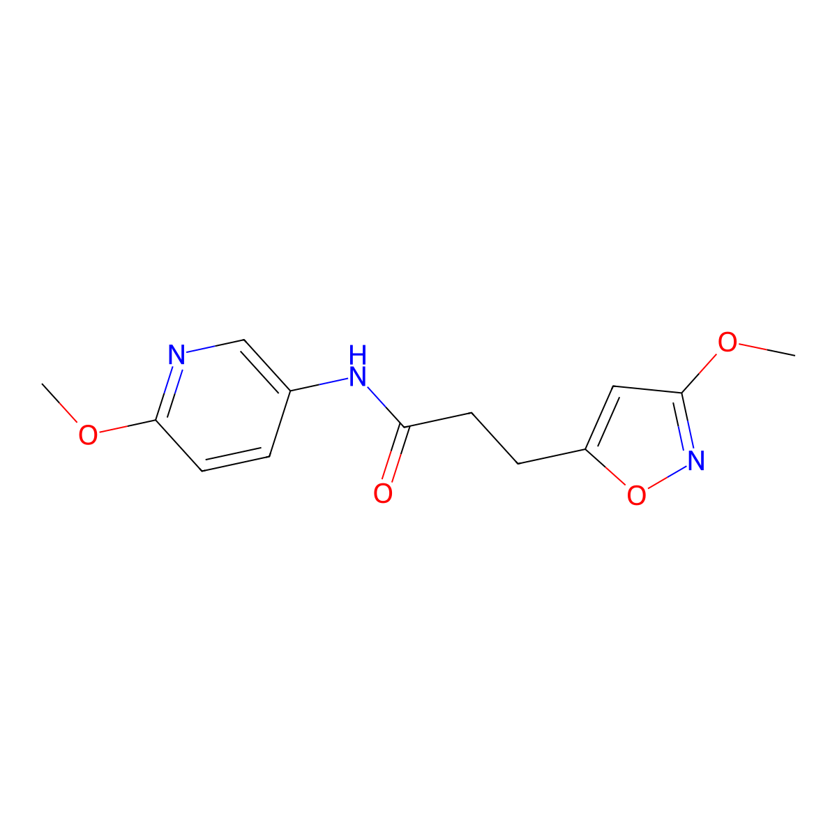 3-(3-methoxyisoxazol-5-yl)-N-(6-methoxypyridin-3-yl)propanamide molecular structure, CAS 1401574-88-6