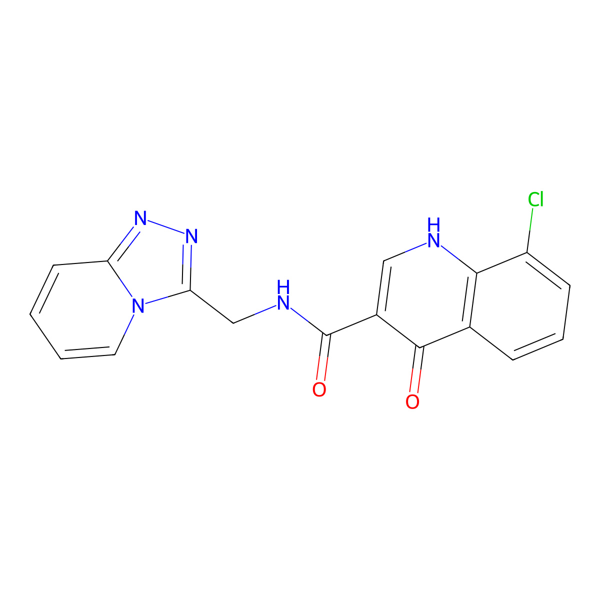 8-chloro-4-hydroxy-N-([1,2,4]triazolo[4,3-a]pyridin-3-ylmethyl)quinoline-3-carboxamide molecular structure, CAS 1401574-99-9