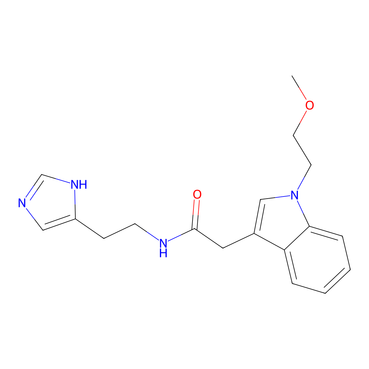 N-[2-(1H-imidazol-4-yl)ethyl]-2-[1-(2-methoxyethyl)-1H-indol-3-yl]acetamide molecular structure, CAS 1401575-26-5