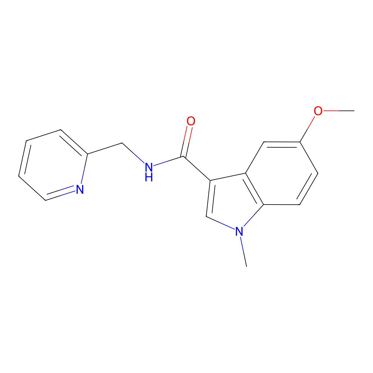 5-methoxy-1-methyl-N-(2-pyridylmethyl)-1H-indole-3-carboxamide molecular structure, CAS 1401575-48-1