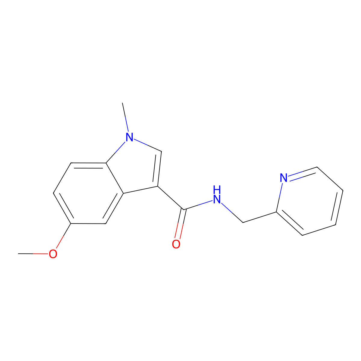 5-methoxy-1-methyl-N-(2-pyridylmethyl)-1H-indole-3-carboxamide molecular structure, CAS 1401575-48-1