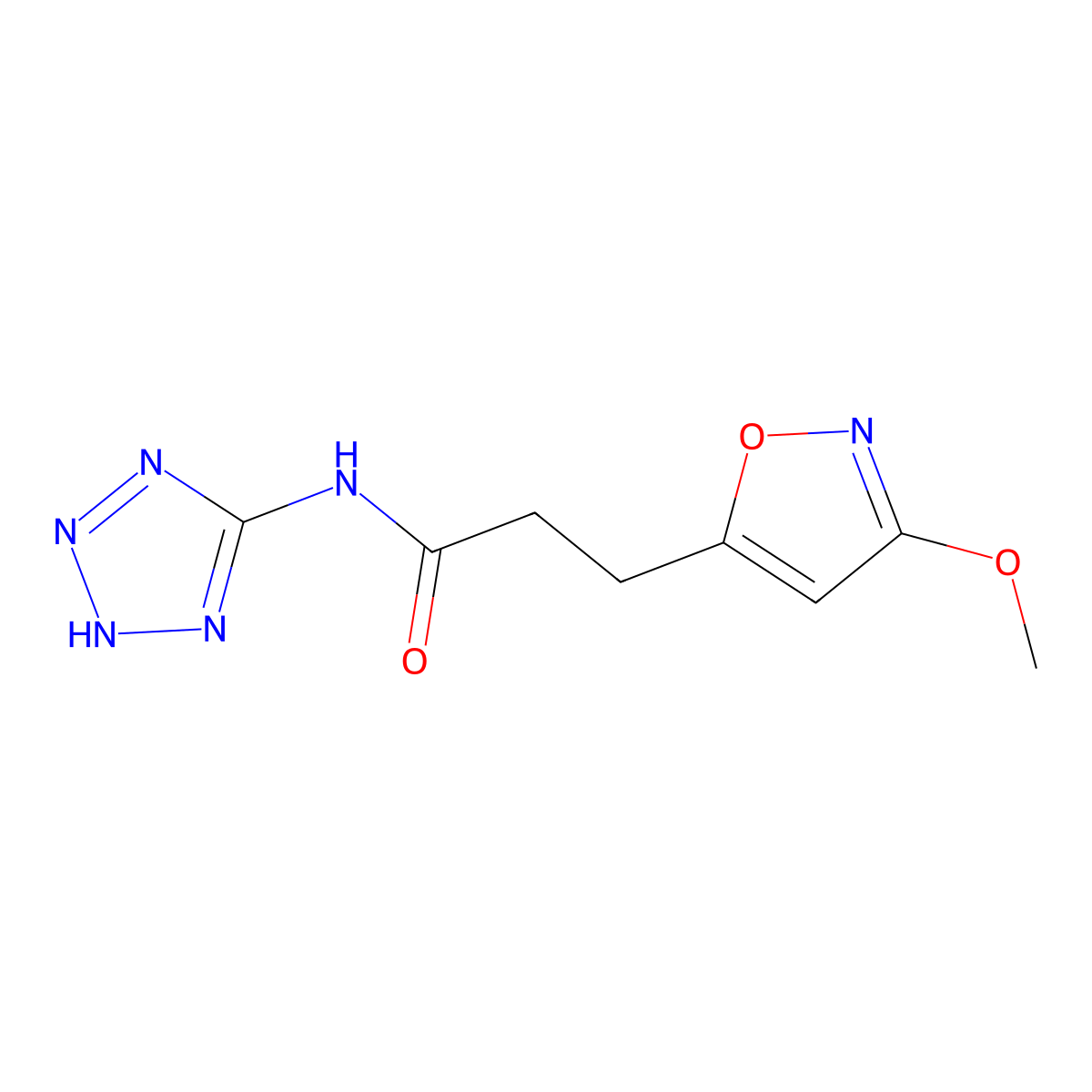 3-(3-methoxy-1,2-oxazol-5-yl)-N-(2H-tetrazol-5-yl)propanamide molecular structure, CAS 1401575-53-8