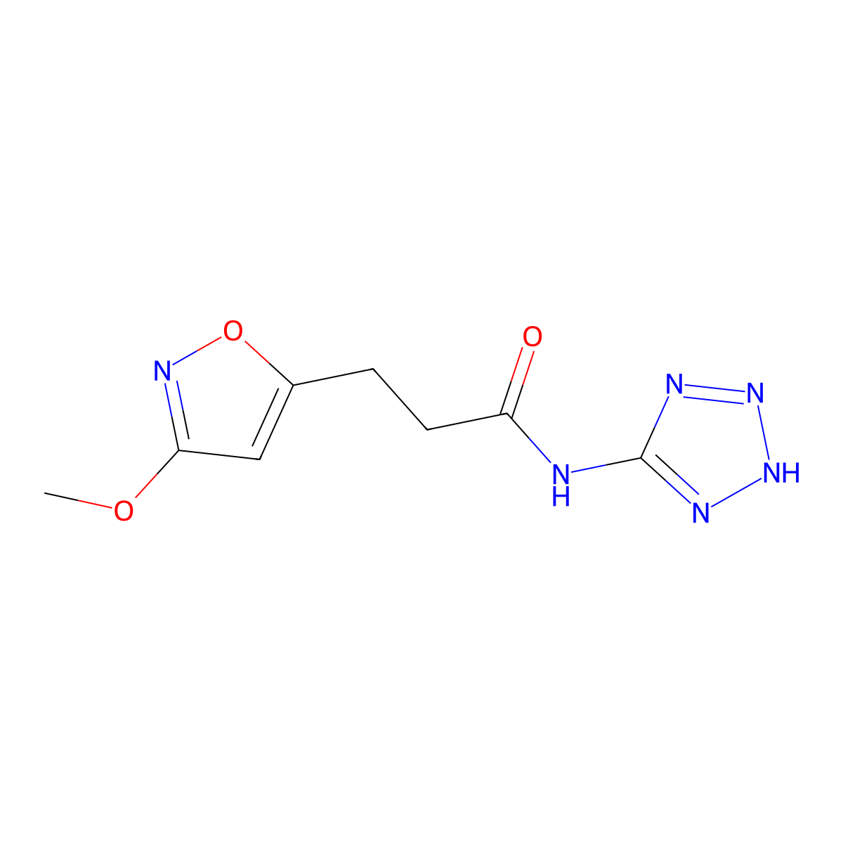 3-(3-methoxy-1,2-oxazol-5-yl)-N-(2H-tetrazol-5-yl)propanamide molecular structure, CAS 1401575-53-8