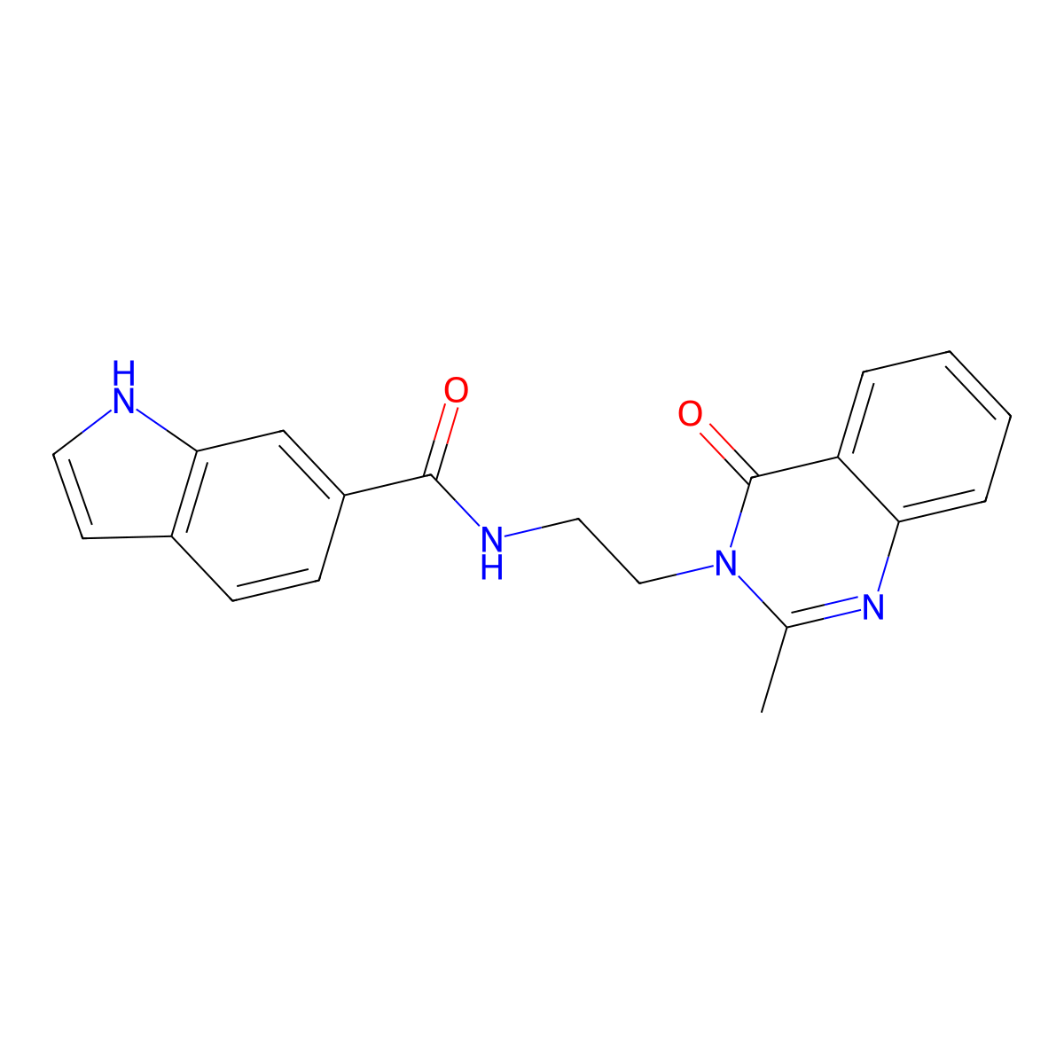 N-[2-(2-methyl-4-oxoquinazolin-3(4H)-yl)ethyl]-1H-indole-6-carboxamide molecular structure, CAS 1401575-89-0