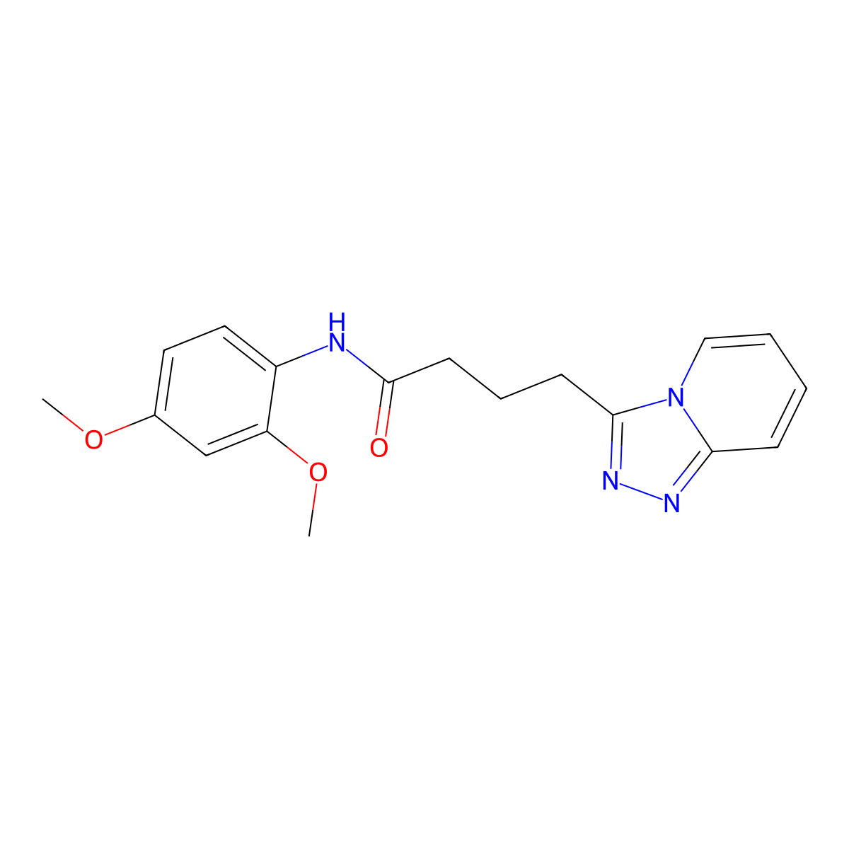 N-(2,4-dimethoxyphenyl)-4-([1,2,4]triazolo[4,3-a]pyridin-3-yl)butanamide molecular structure, CAS 1401575-92-5