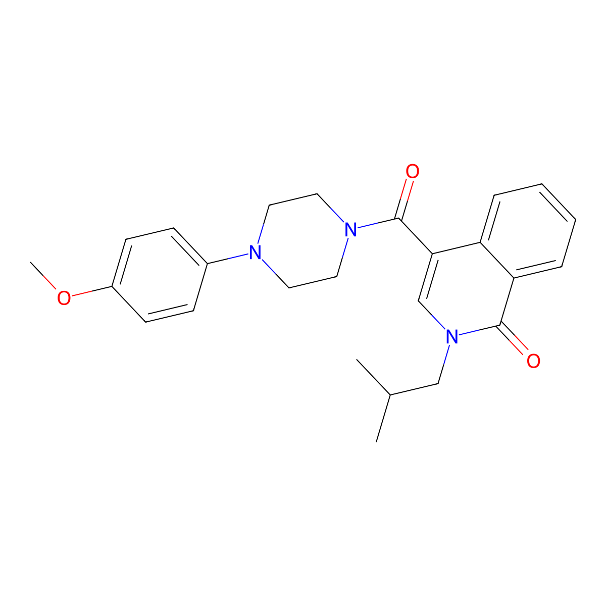 2-isobutyl-4-{[4-(4-methoxyphenyl)piperazino]carbonyl}-1(2H)-isoquinolinone molecular structure, CAS 1401576-15-5