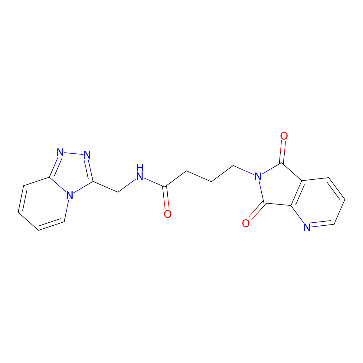 N-([1,2,4]triazolo[4,3-a]pyridin-3-ylmethyl)-4-(5,7-dioxo-5H-pyrrolo[3,4-b]pyridin-6(7H)-yl)butanamide molecular structure, CAS 1401576-35-9