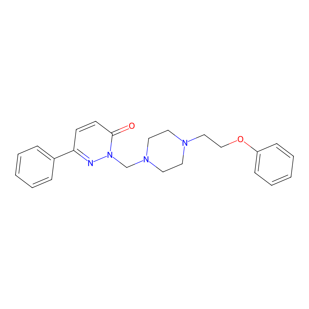 2-{[4-(2-phenoxyethyl)piperazin-1-yl]methyl}-6-phenylpyridazin-3(2H)-one molecular structure, CAS 1401576-40-6