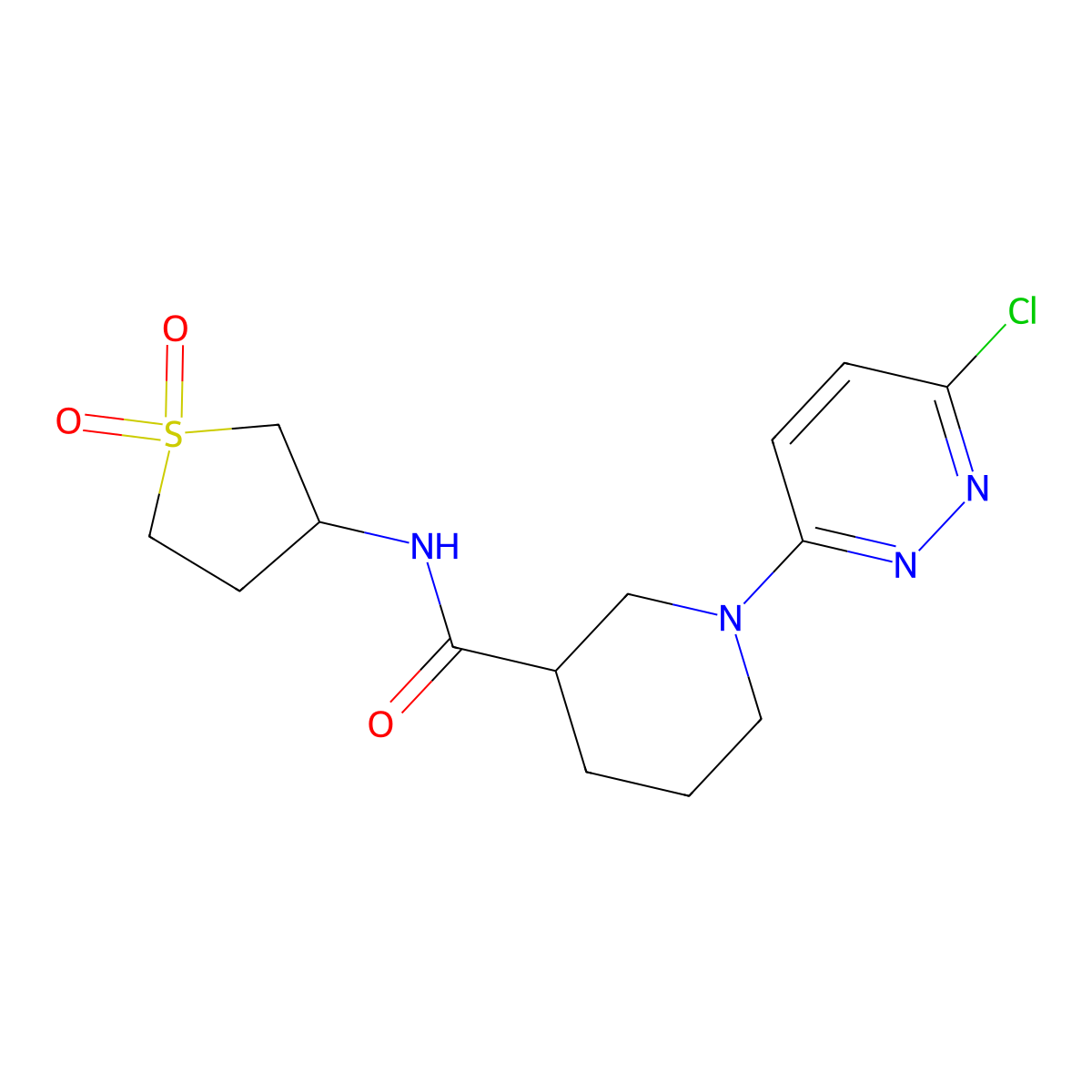 1-(6-chloropyridazin-3-yl)-N-(1,1-dioxidotetrahydrothiophen-3-yl)piperidine-3-carboxamide molecular structure, CAS 1401576-43-9