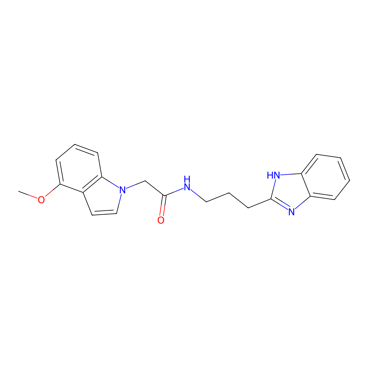 N-[3-(1H-benzimidazol-2-yl)propyl]-2-(4-methoxy-1H-indol-1-yl)acetamide molecular structure, CAS 1401576-45-1