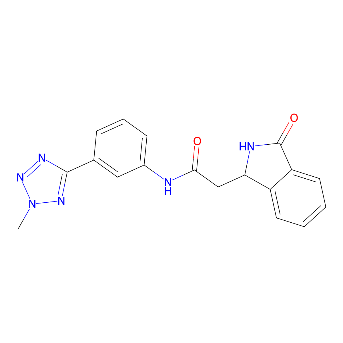 N-[3-(2-methyl-2H-tetrazol-5-yl)phenyl]-2-(3-oxo-2,3-dihydro-1H-isoindol-1-yl)acetamide molecular structure, CAS 1401576-49-5