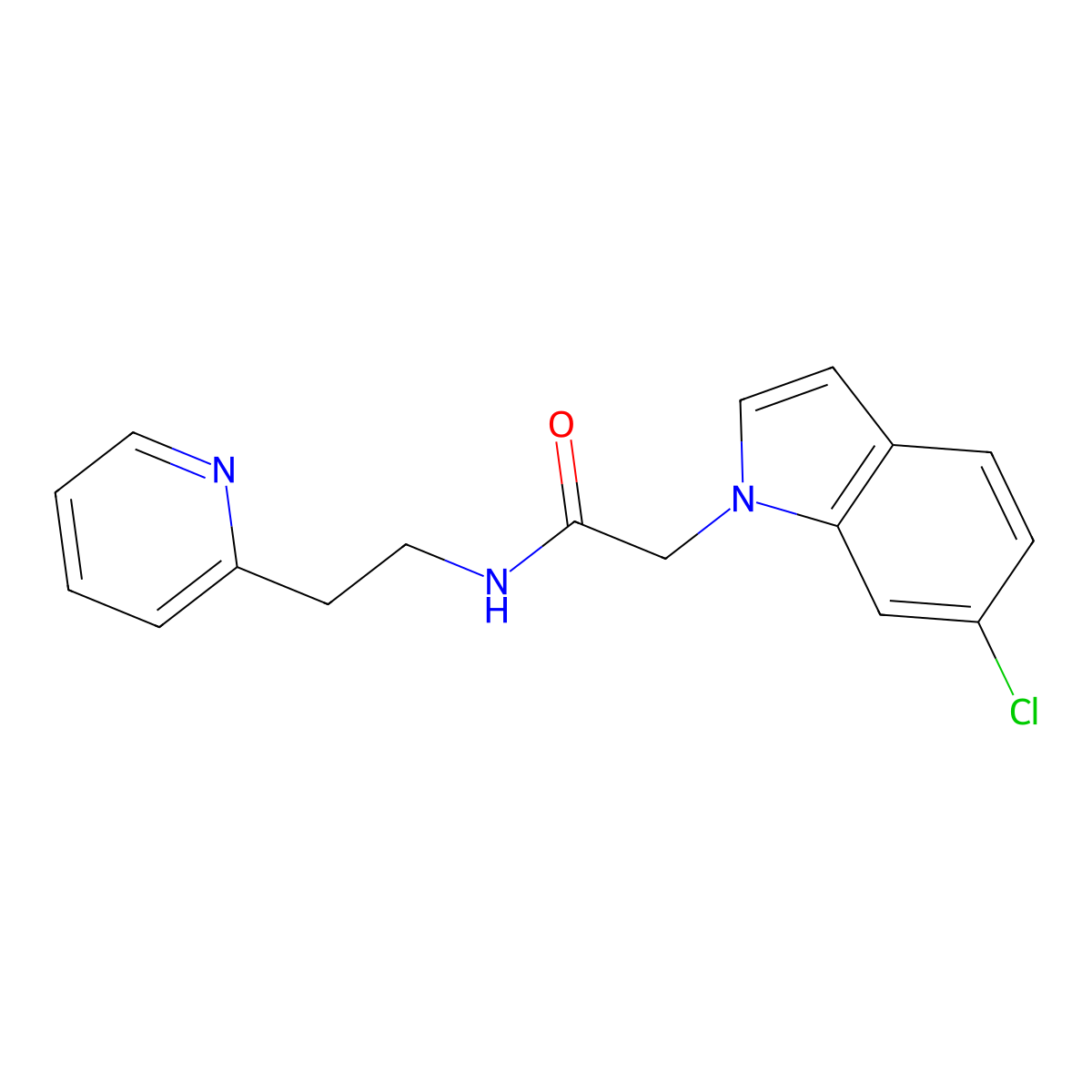 2-(6-chloro-1H-indol-1-yl)-N-[2-(2-pyridyl)ethyl]acetamide molecular structure, CAS 1401576-56-4