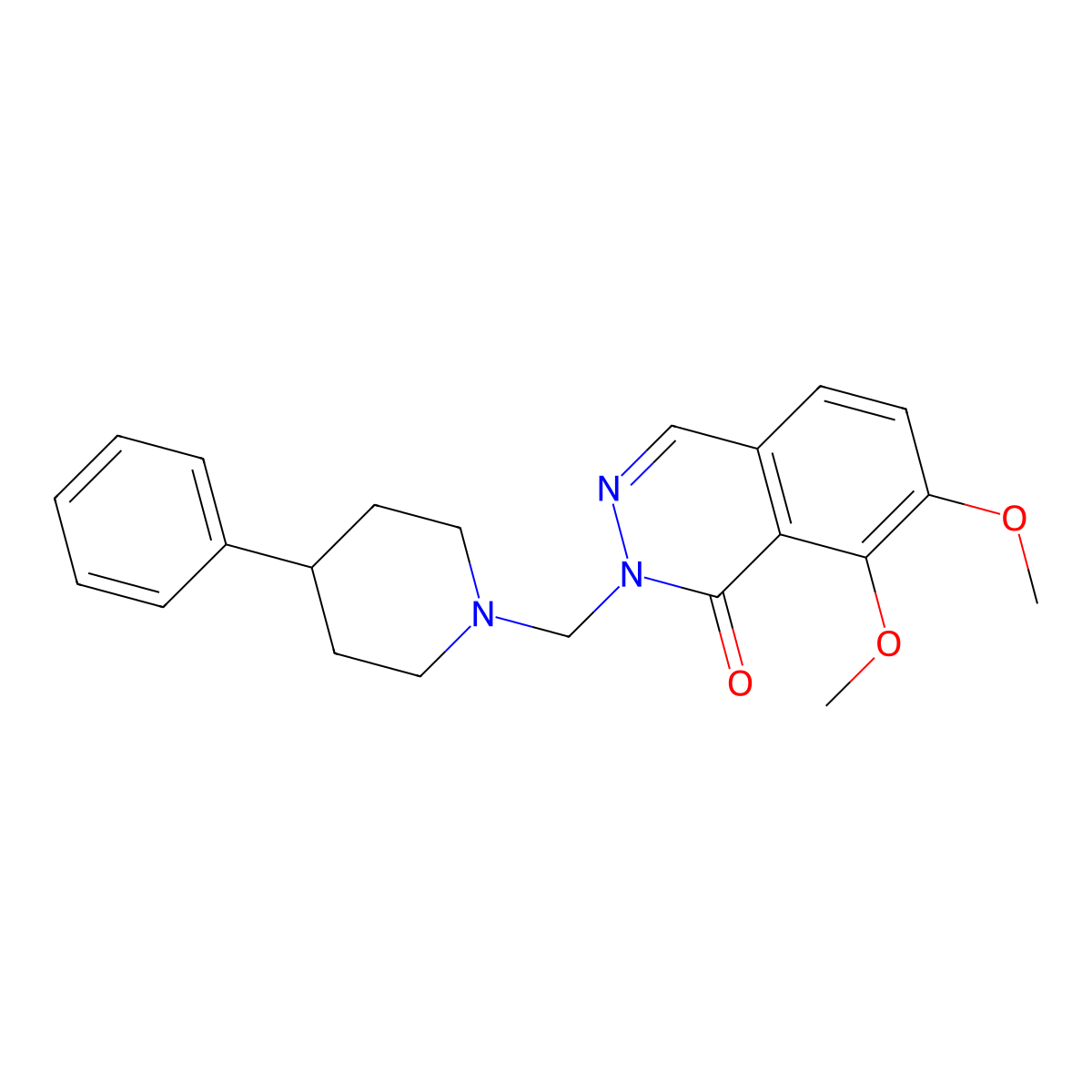 7,8-dimethoxy-2-[(4-phenylpiperidin-1-yl)methyl]phthalazin-1(2H)-one molecular structure, CAS 1401576-59-7