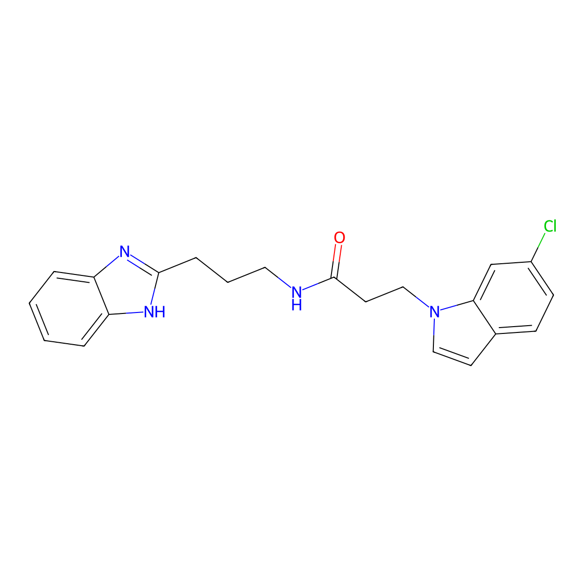 N-[3-(1H-benzimidazol-2-yl)propyl]-3-(6-chloro-1H-indol-1-yl)propanamide molecular structure, CAS 1401576-71-3