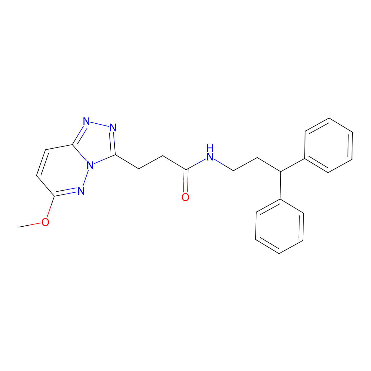 N-(3,3-diphenylpropyl)-3-(6-methoxy-[1,2,4]triazolo[4,3-b]pyridazin-3-yl)propanamide molecular structure, CAS 1401576-92-8